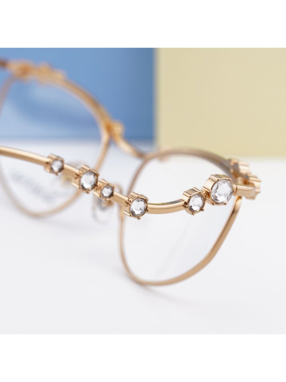 Swarovski SK1015 4004 Irregular Eyeglasses 55mm - Gold with Stones - Picture 9 of 10